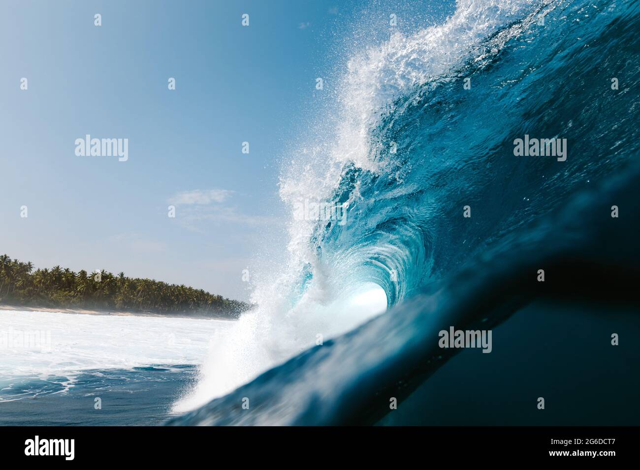Powerful foamy sea waves rolling and splashing over water surface ...