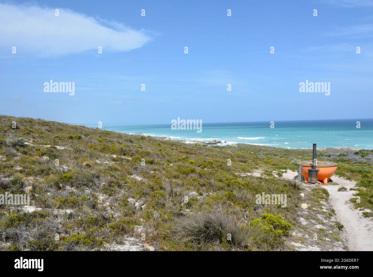 Wood fired hot tub at Morokuru Ocean House, De Hoop Nature Reserve