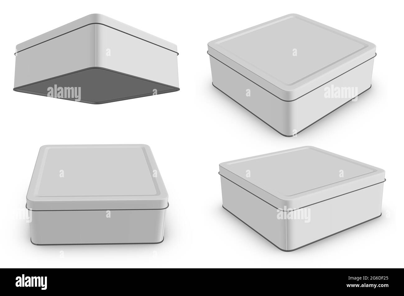 3D rendering - High resolution image metal box Isolated on a white ...
