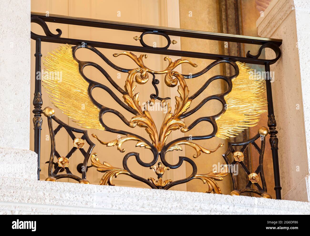 non forged aluminum balustrade decorative metalwork Stock Photo
