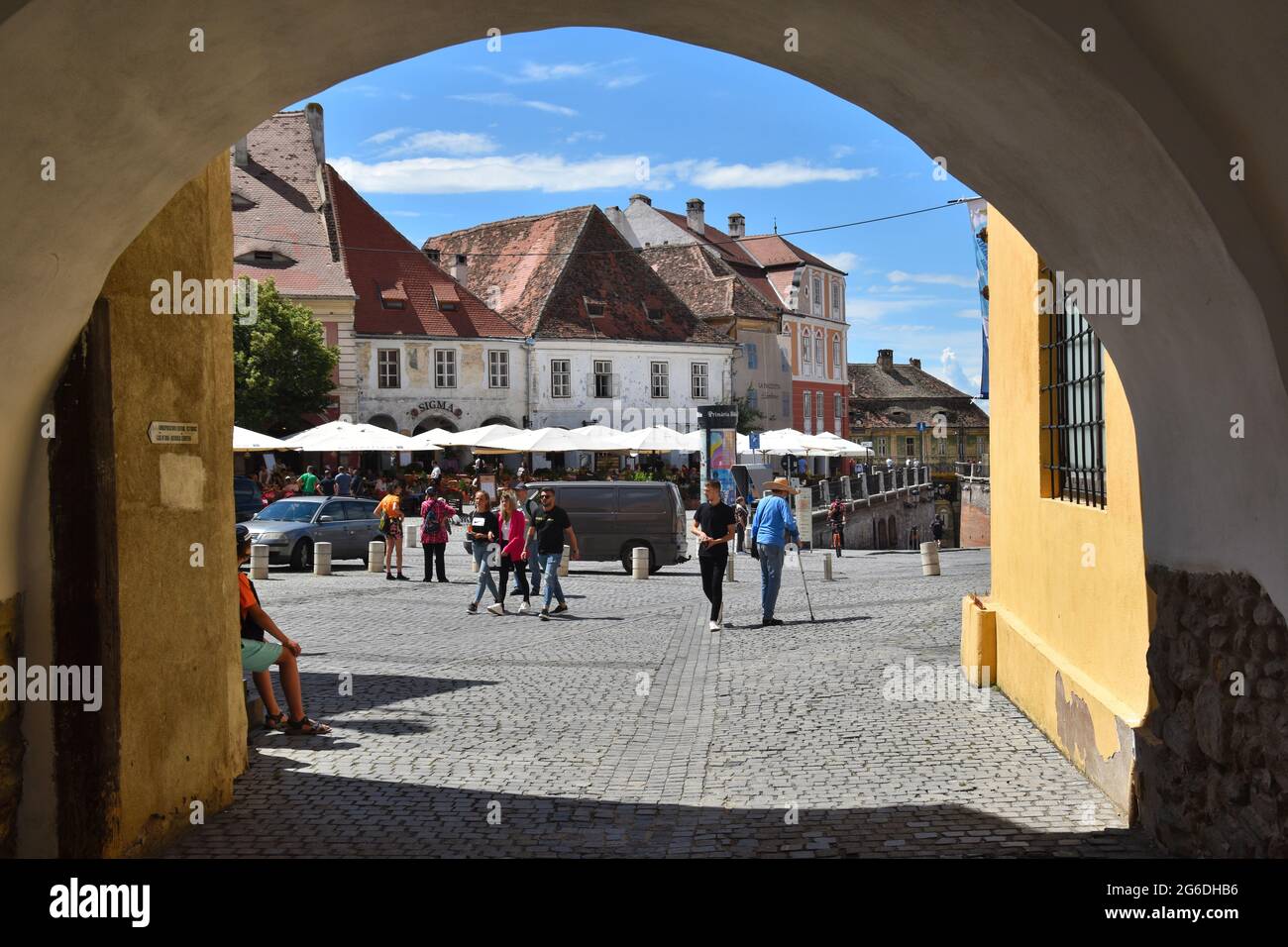 Sibiu (Hermannstadt), Rumänien, Siebenbürgen. Die Altstadt Stock Photo -  Alamy