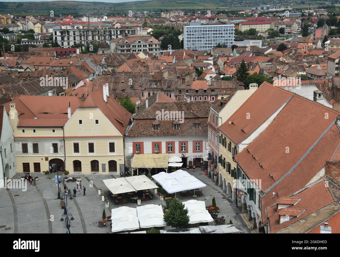 Sibiu Hermannstadt Romania At Blue Hour Stock Photo - Download Image Now -  Above, Aerial View, Architecture - iStock