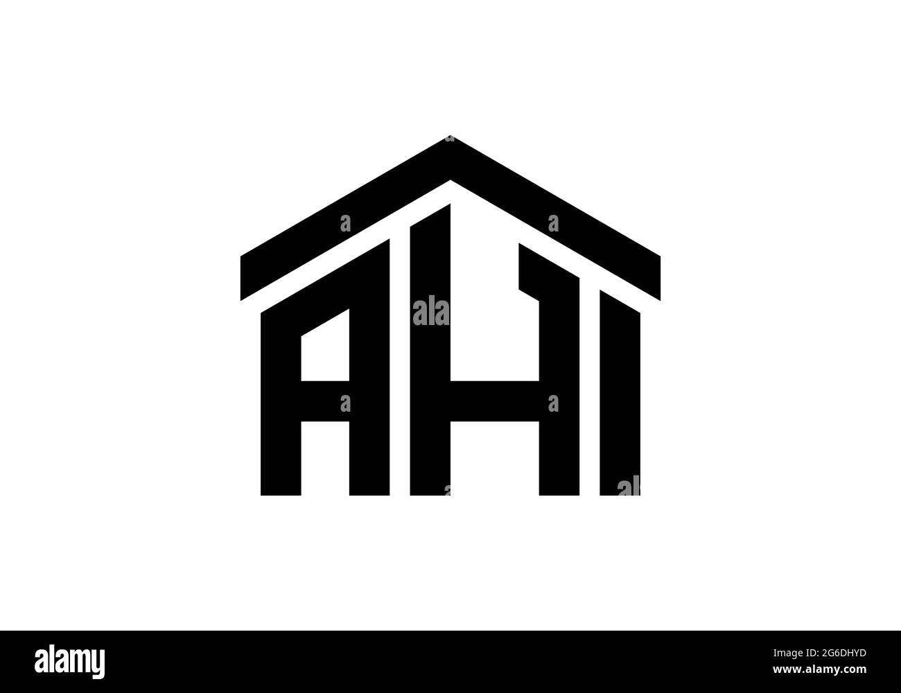 AHI Letter Logo for Real Estate Business Initial Monogram Letter AHI Logo Design Vector Template A H I Letter Logo Design Stock Vector