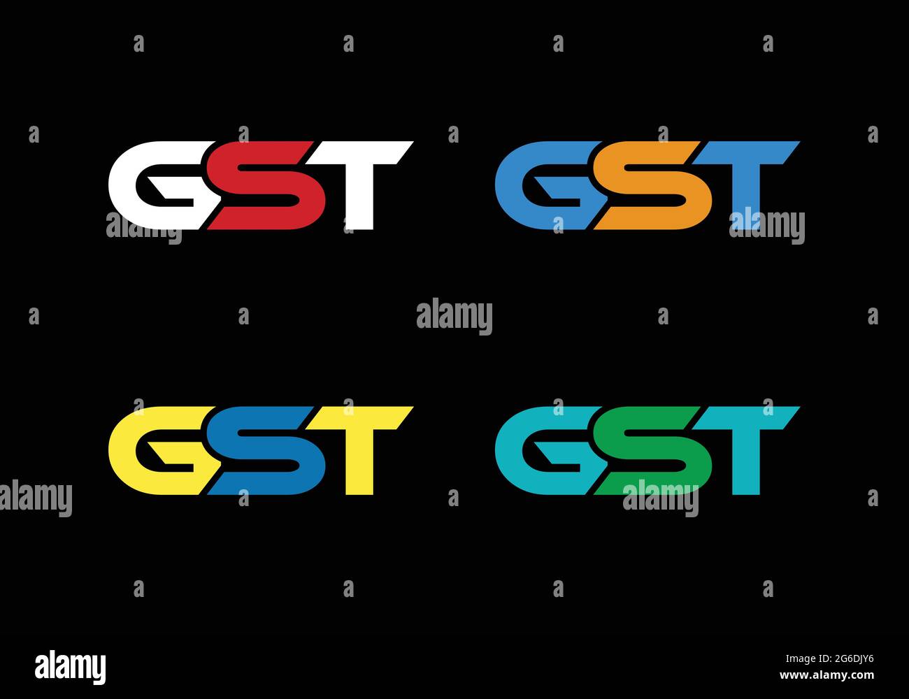 Initial Monogram Letter GST Logo Design Vector Template G S T Letter Logo Design Stock Vector