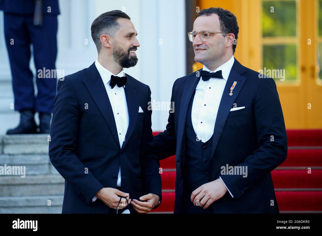 German Health Minister Jens Spahn and his partner Daniel Funke arrive at  Bellevue Palace in Berlin, Germany, July 5, 2021. REUTERS/Michele Tantussi  REFILE - CORRECTING YEAR Stock Photo - Alamy
