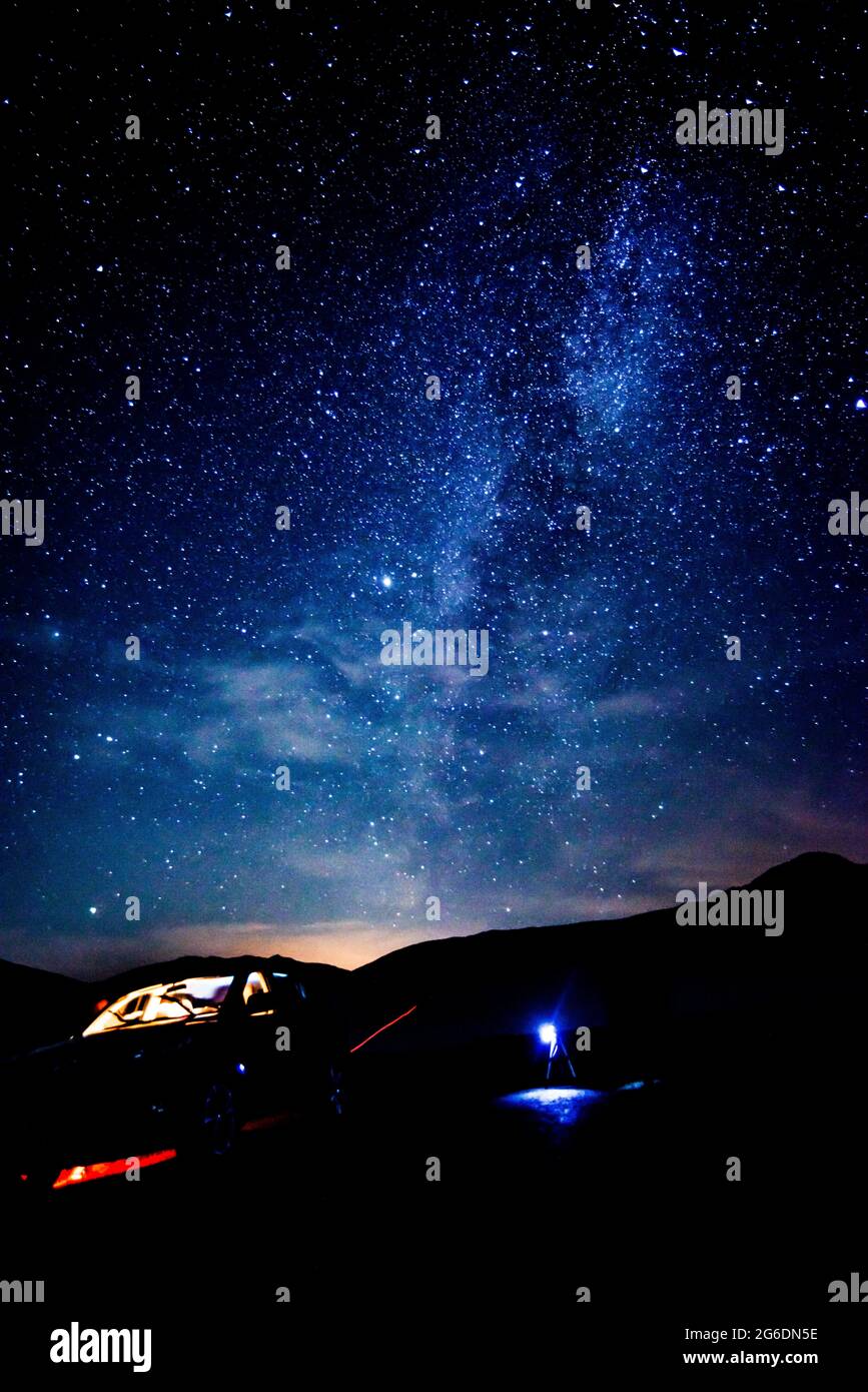 A beautiful milkyway on a night sky with stars and nice background Stock Photo