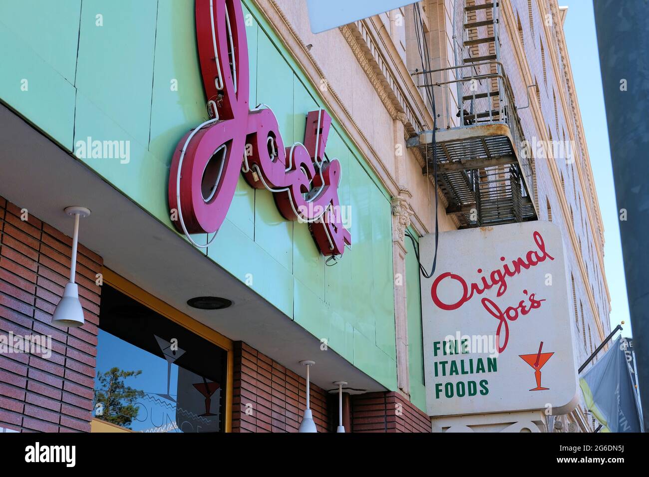 Exterior view of Original Joe's Italian American food restaurant in downtown San Jose, California; Bay Area casual dining; established in 1956. Stock Photo