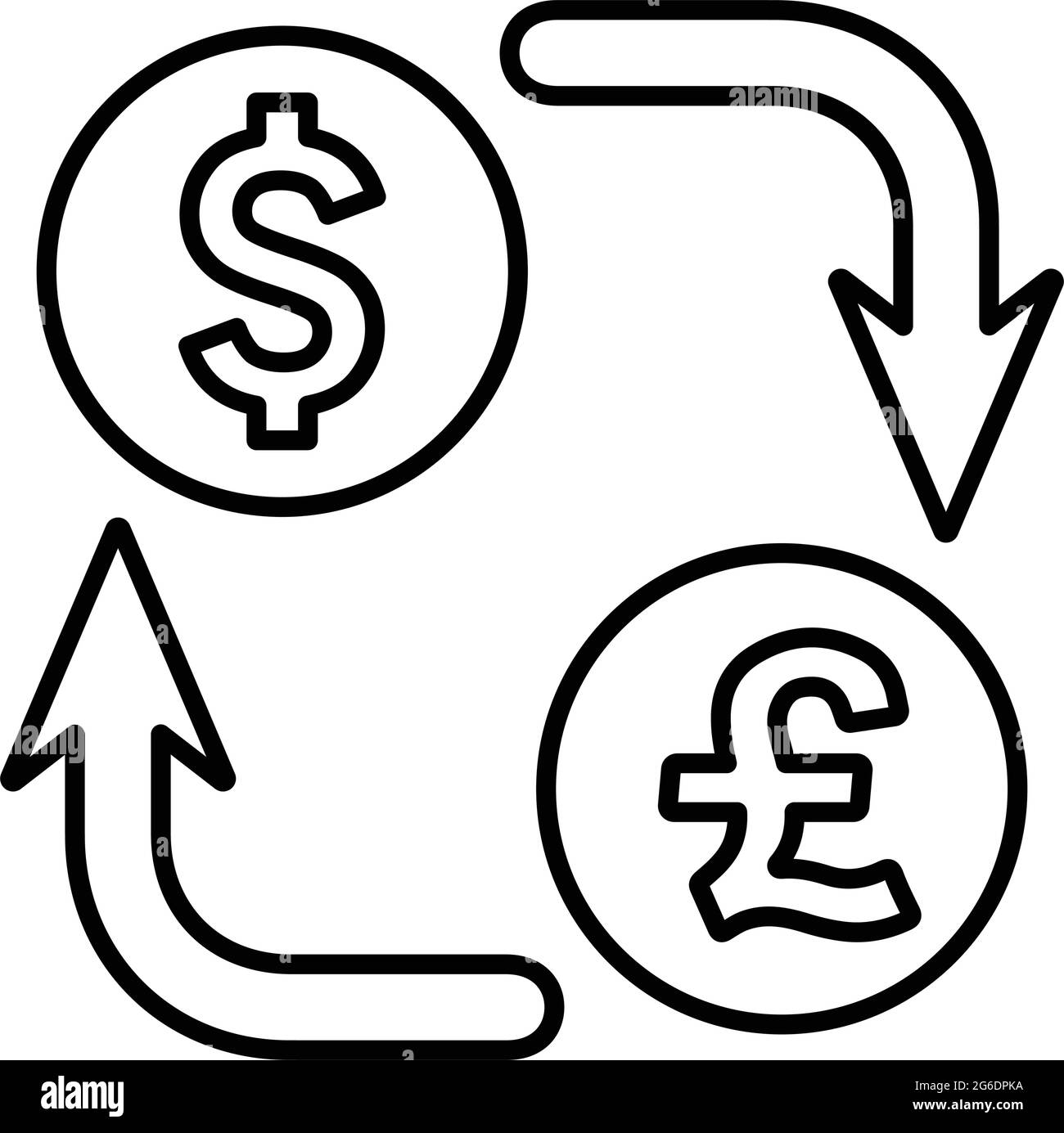 Currency conversion, dollar, euro icon Simple editable vector EPS file Stock Vector Image