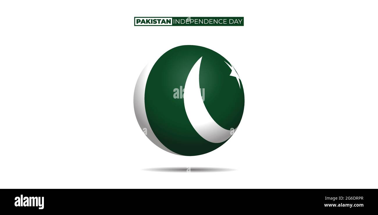 Pakistan Independence Day design with Pakistan ball flag design. Good template for Pakistan National Day or Pakistan sport design. Stock Vector