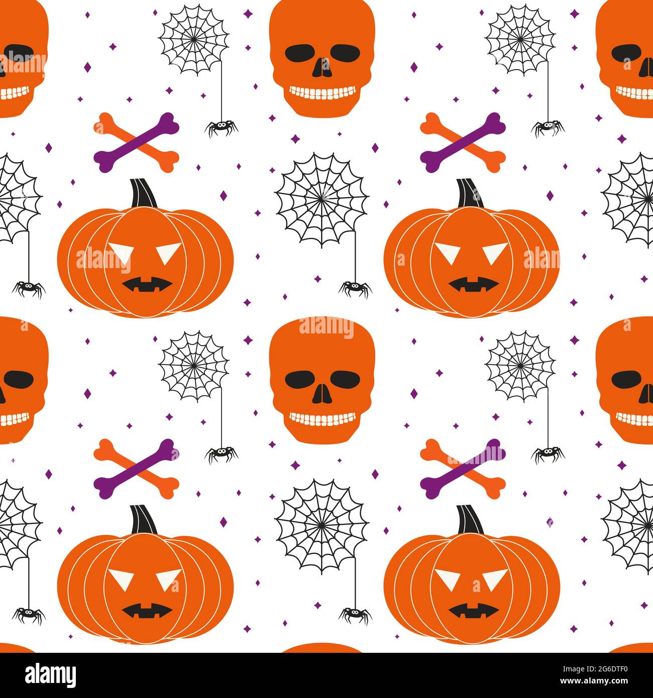 Halloween holiday funny icons seamless vector pattern Stock Vector