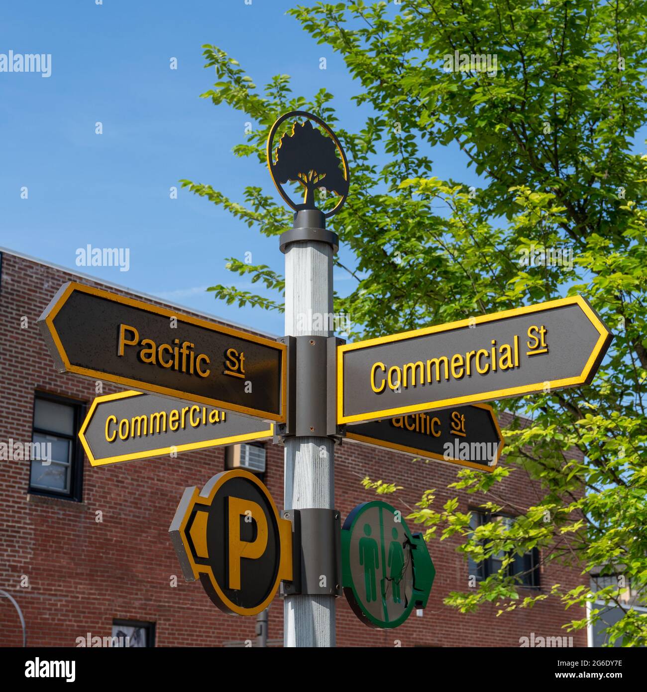 Branson, MO June 9, 2021 Street sign for the intersection of Pacific