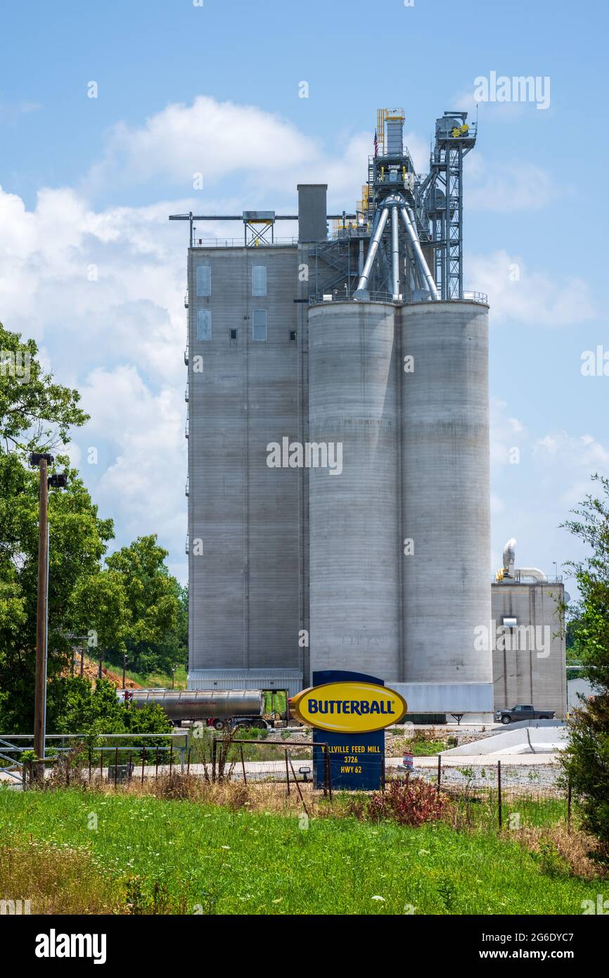 Yellville, AR June 10, 2021 Butterball feed mill supplies feed to