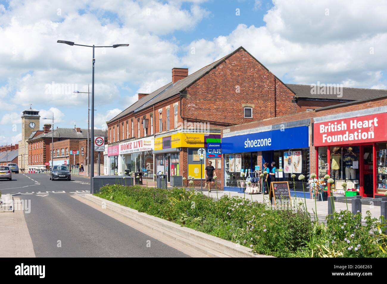 Station Road, Ashington, Northumberland, England, United Kingdom Stock Photo