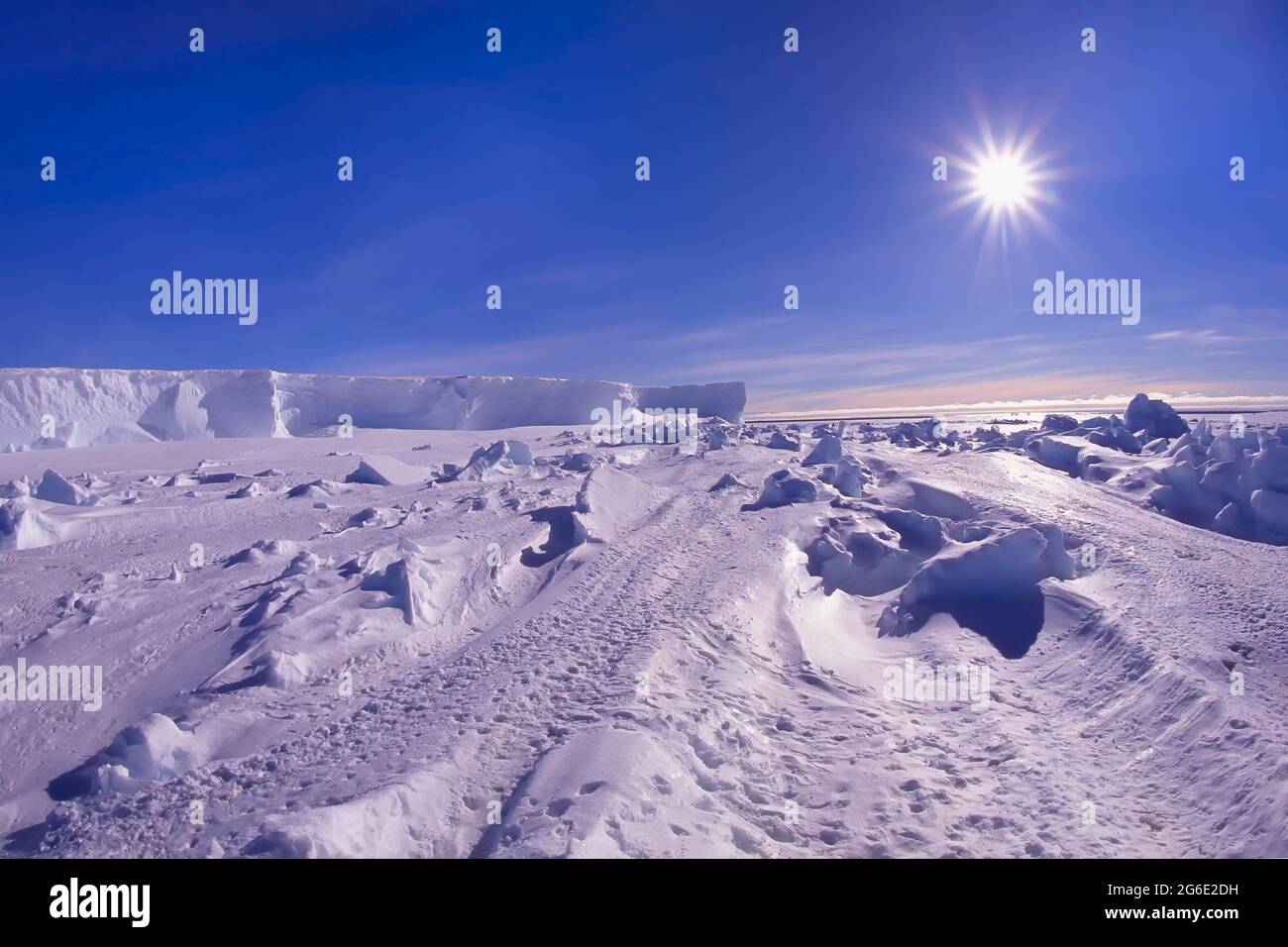 Drescher Inlet Iceport, Queen Maud Land, Weddell Sea, Antarctica Stock Photo