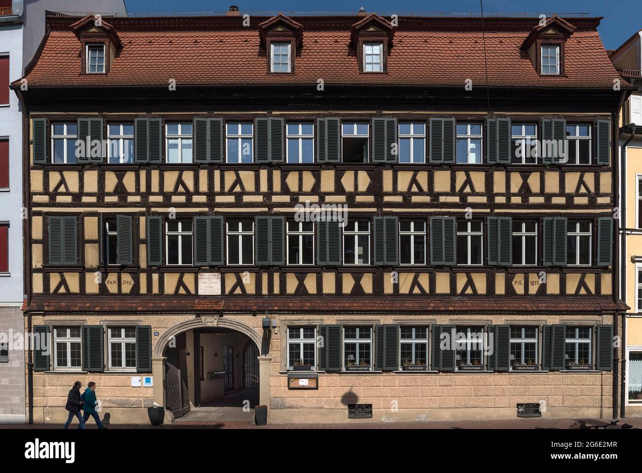 Historic Gasthof Zum Weissen Lamm, built in 1745, Bamberg, Upper Franconia, Bavaria, Germany Stock Photo
