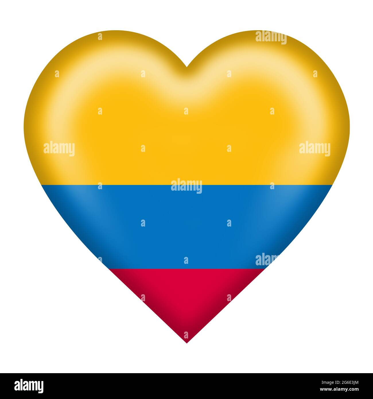 Colombia flag heart button isolated on white with clipping path 3d illustration Stock Photo