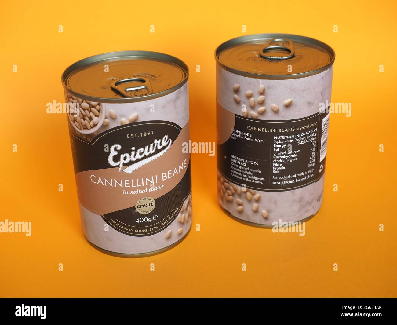 SALT LAKE CITY, USA CIRCA JUNE 2021 Canned Epicure cannellini beans