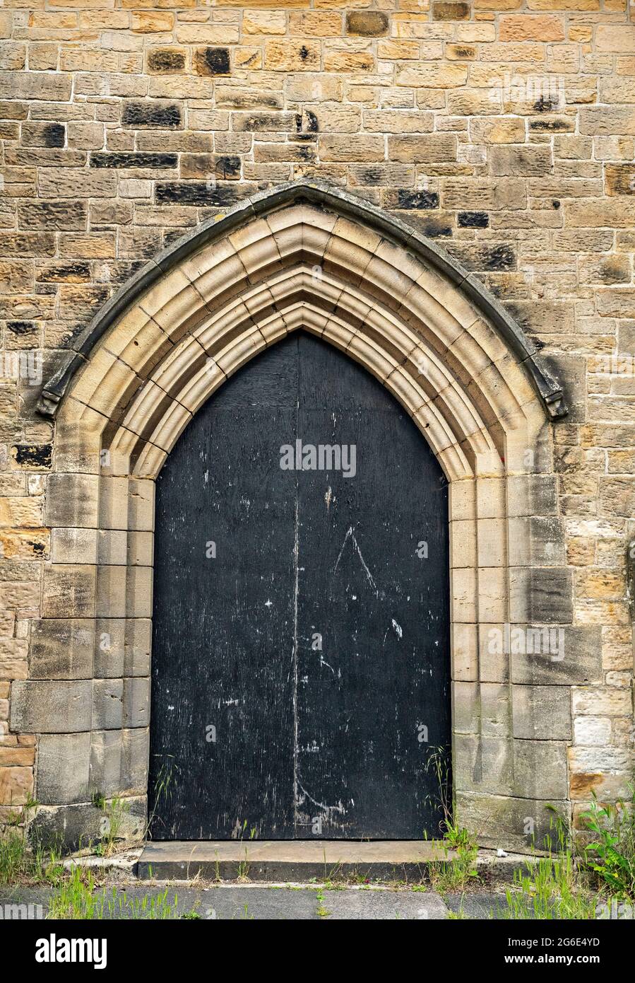 door, window,St Lawence's Church, Morecambe, Lancashire Stock Photo