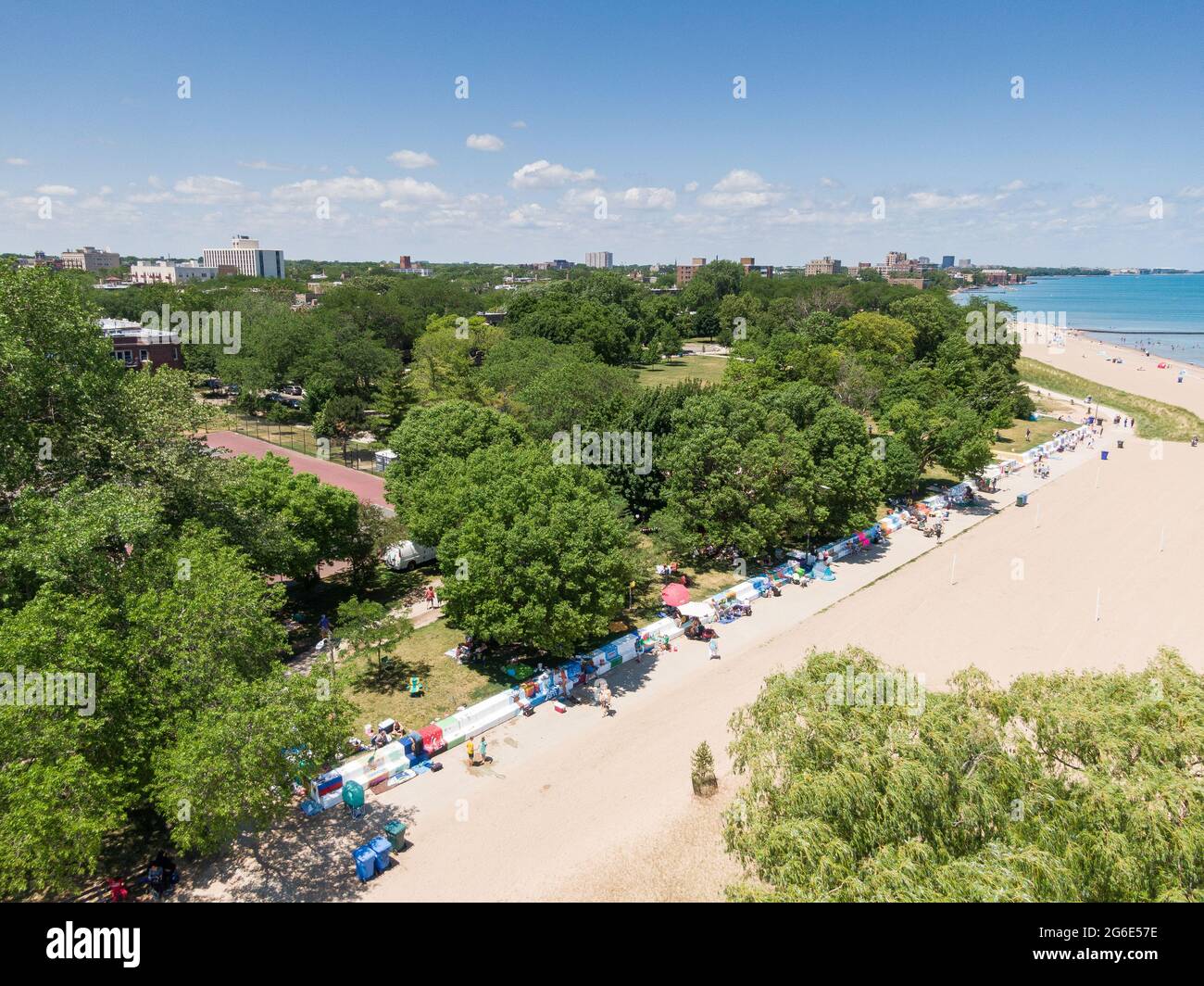 Aerial view of Loyola Beach in Rogers Park Stock Photo Alamy
