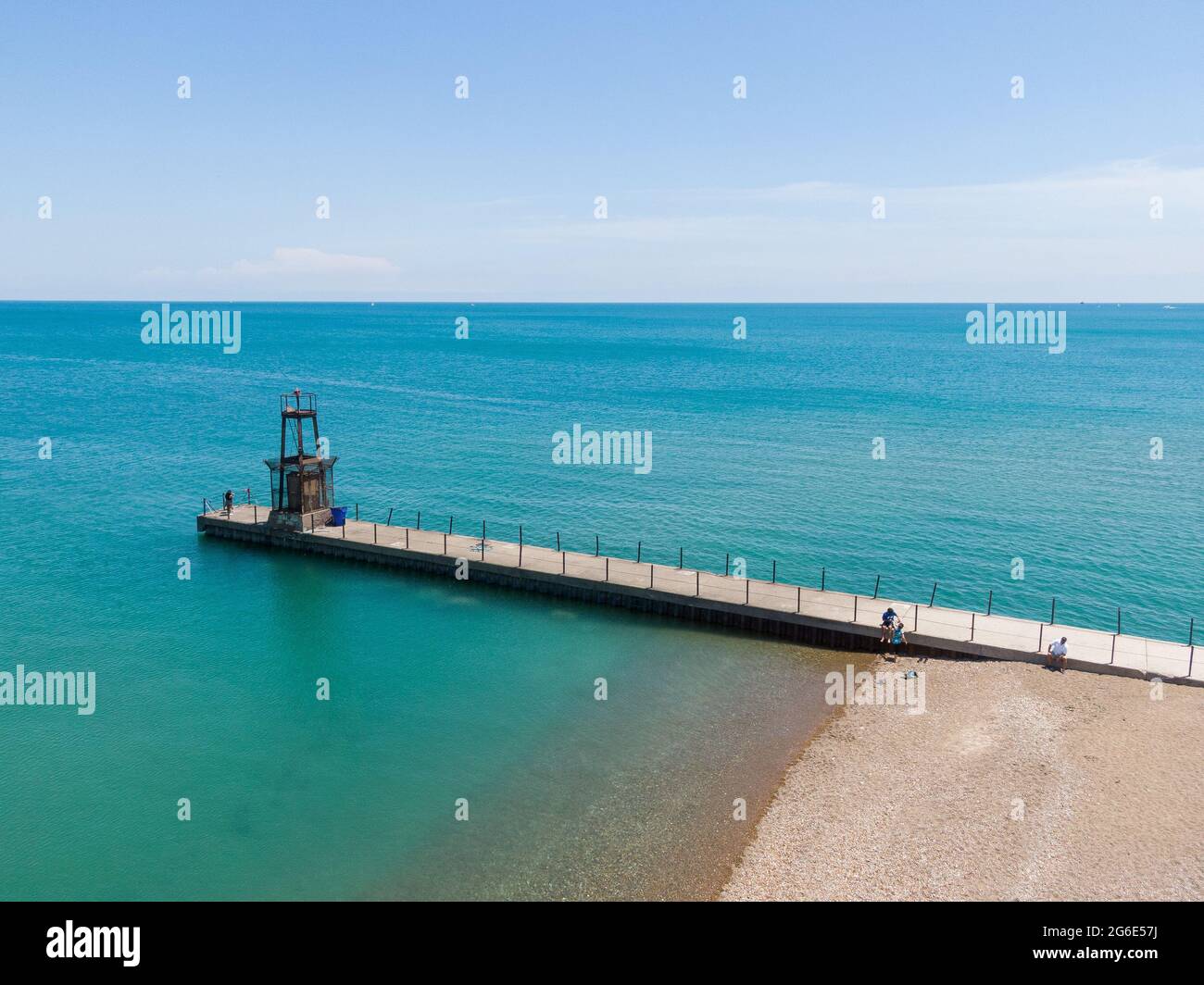 Aerial view of Loyola Beach in Rogers Park Stock Photo Alamy