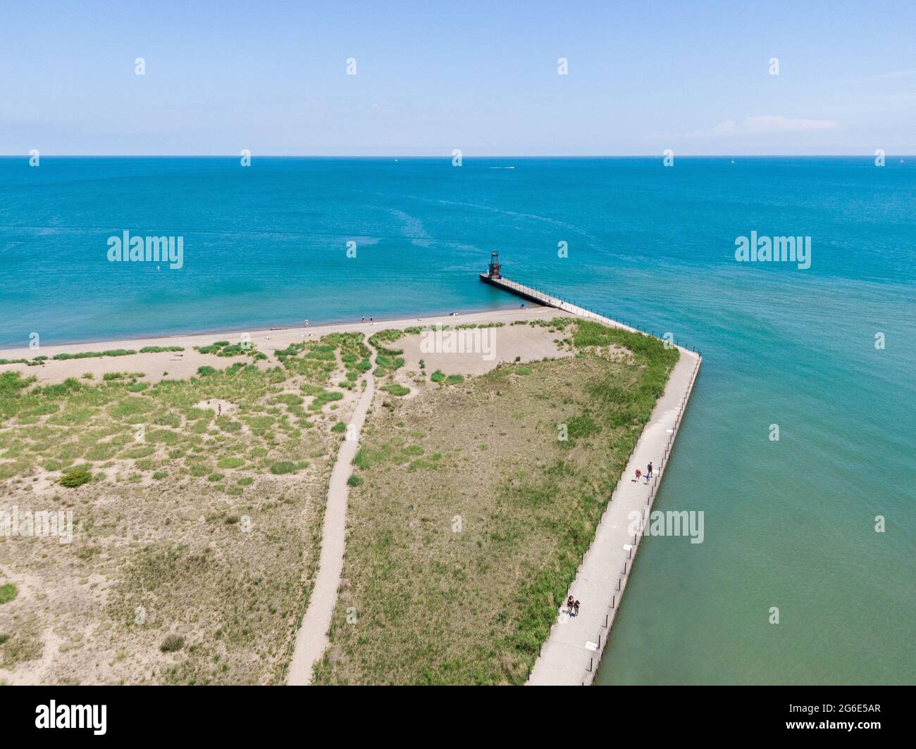 Aerial view of Loyola Beach in Rogers Park Stock Photo Alamy