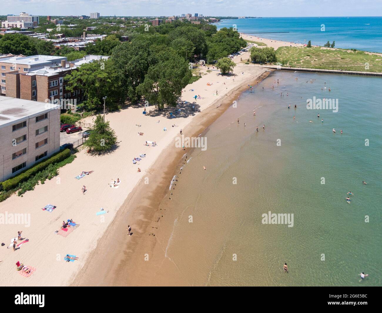 Aerial view of Loyola Beach in Rogers Park Stock Photo Alamy