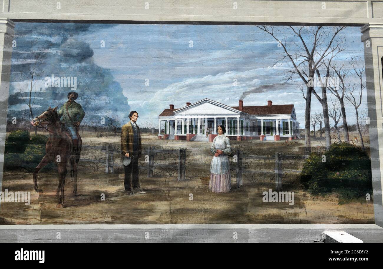 Selecting a President, part of the Riverfront Murals, Vicksburg, Mississippi. Stock Photo