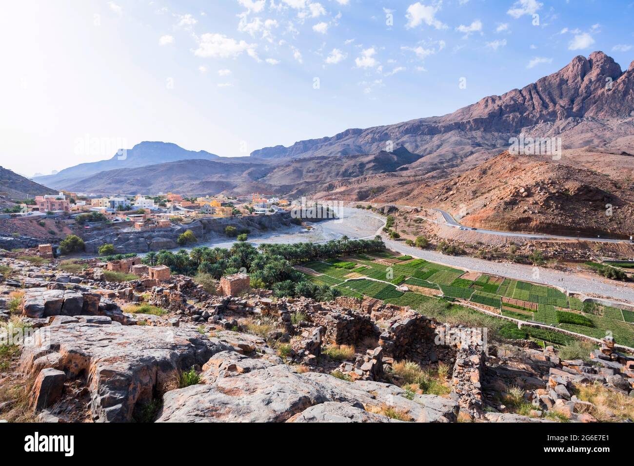 Landscape of Al Hamra, Ad Dakhiliyah, Sultanate Of Oman Stock Photo