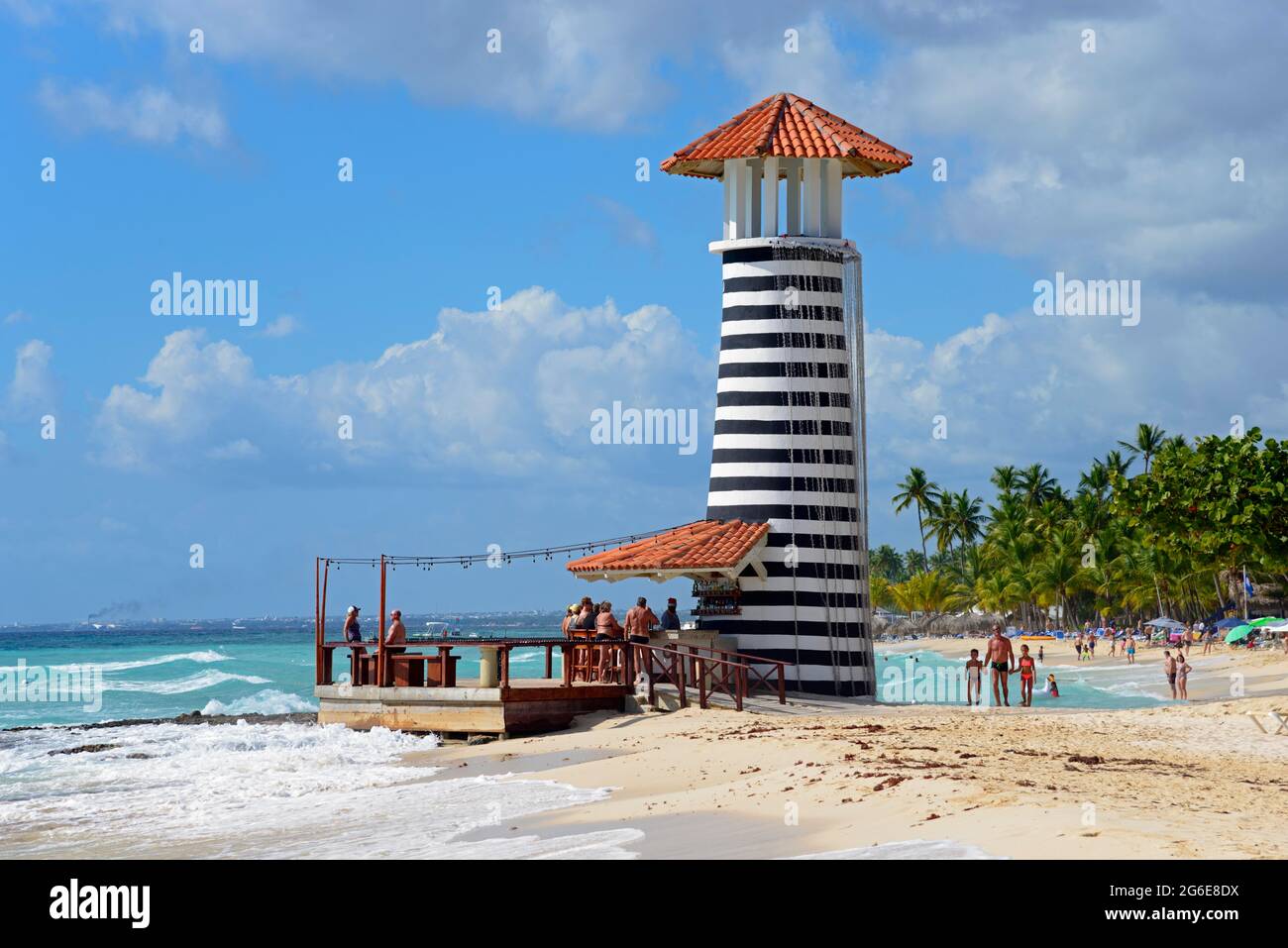 Lighthouse, Bar of the Hotel Iberostar Hacienda Dominicus, Dominicus Beach, Bayahibe, Caribbean, America, Dominican Republic Stock Photo