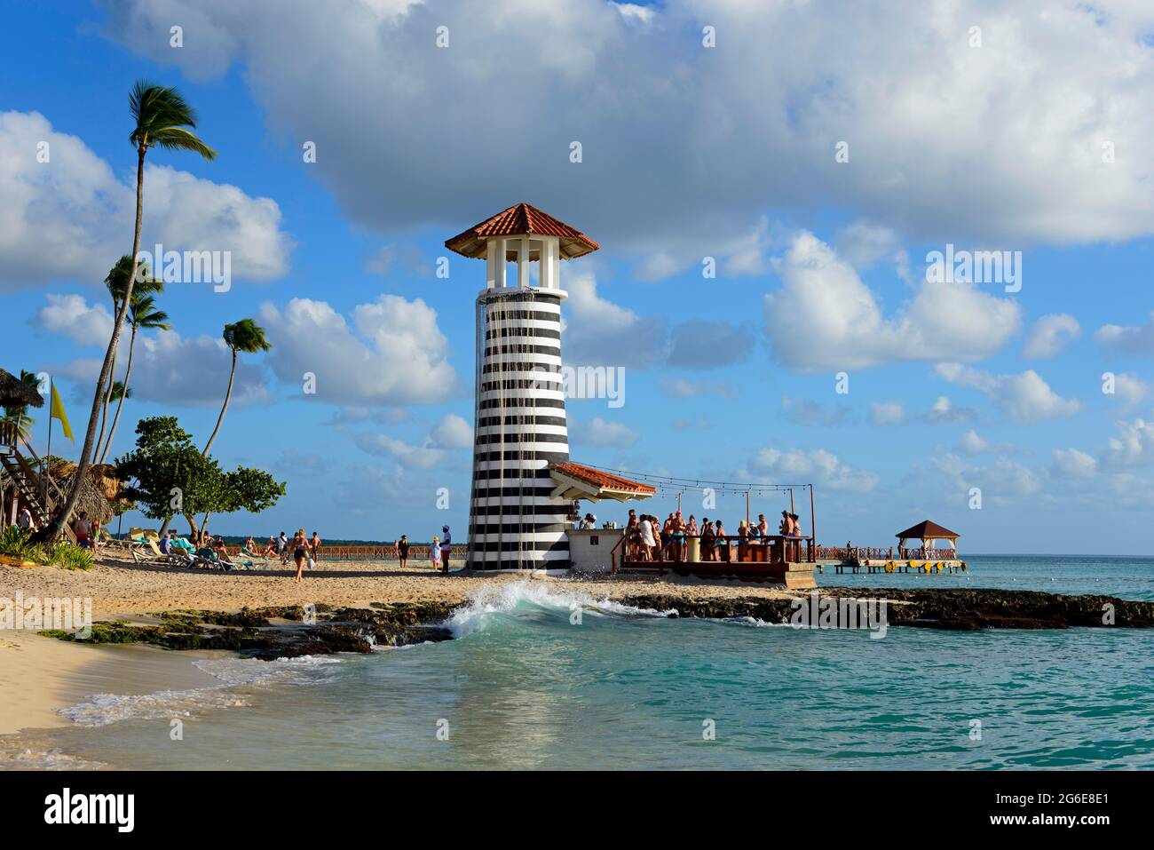 Lighthouse, Bar of the Hotel Iberostar Hacienda Dominicus, Dominicus Beach, Bayahibe, Caribbean, America, Dominican Republic Stock Photo