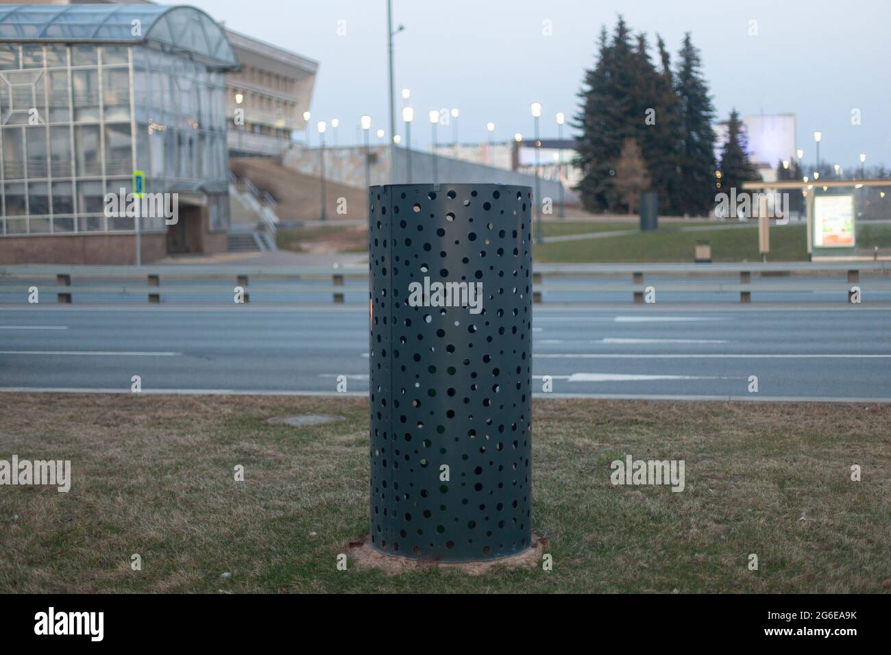 Underground ventilation on the street. The ventilation shaft in the