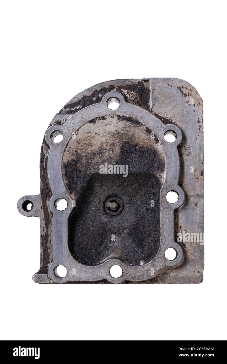 Light alloy cylinder head for internal combustion engine. Black carbon