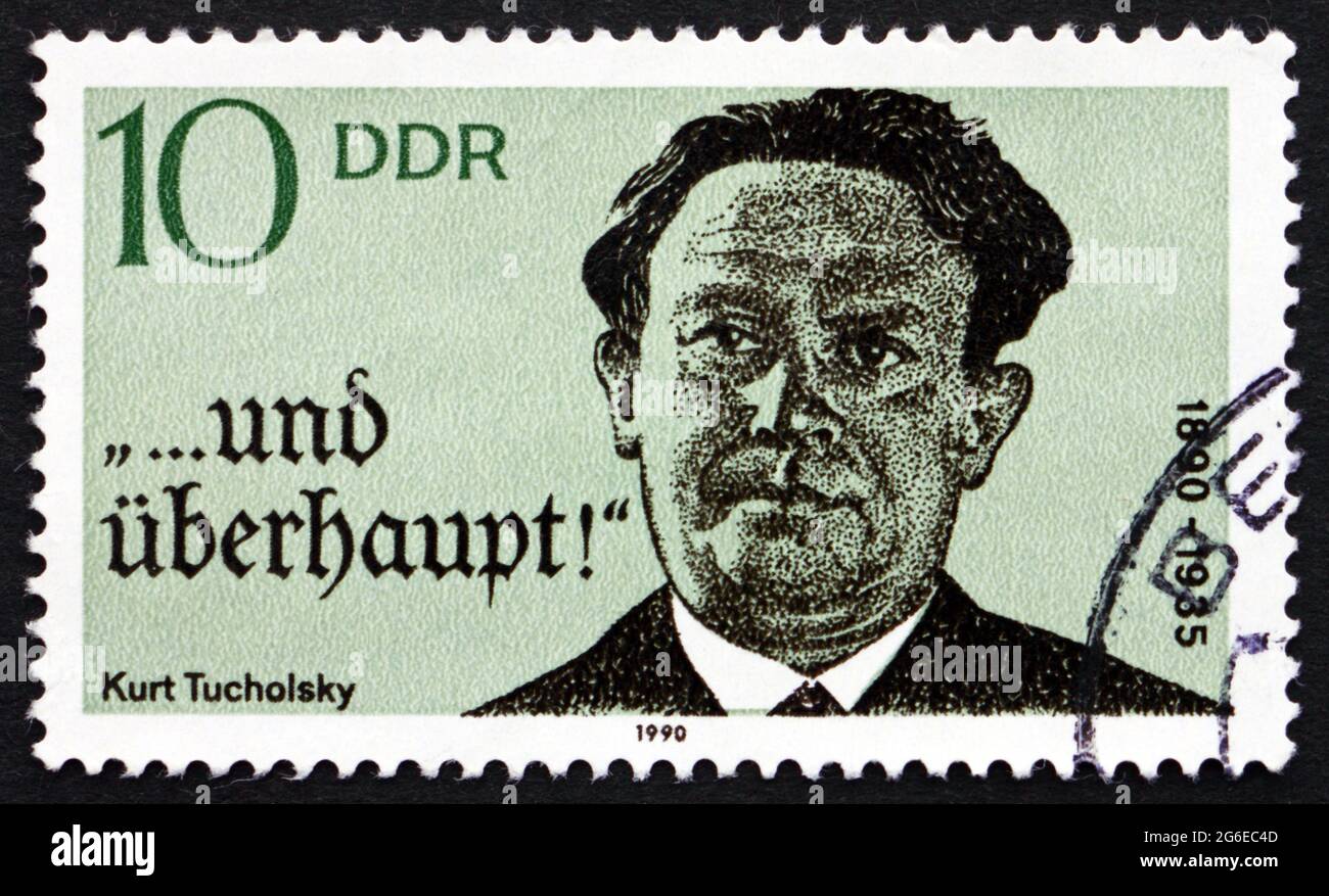 GDR - CIRCA 1990: a stamp printed in GDR shows Kurt Tucholsky, Novelist, Journalist, Writer, circa 1990 Stock Photo