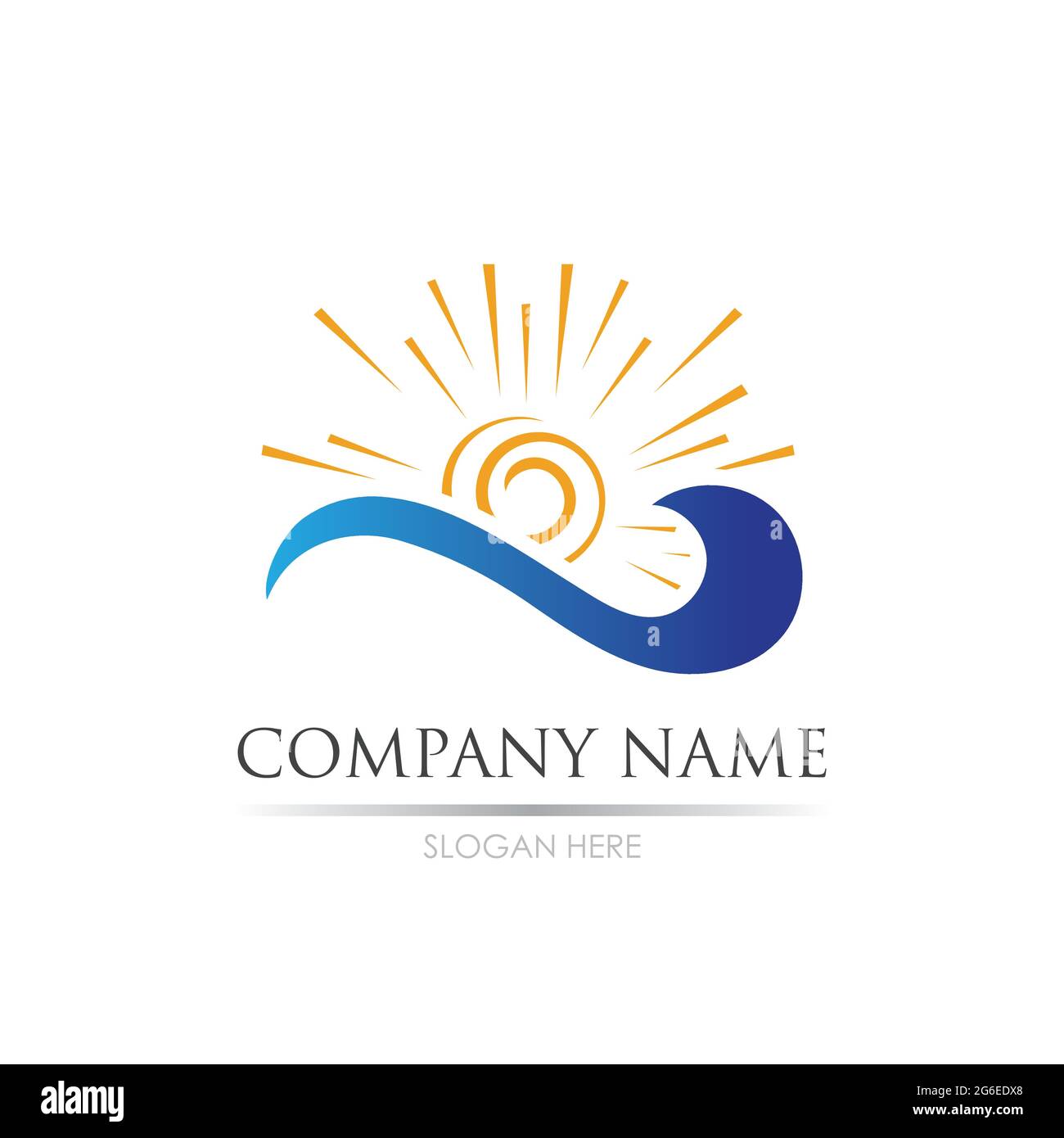 sea Water wave and sun icon vector illustration design logo - Vector ...