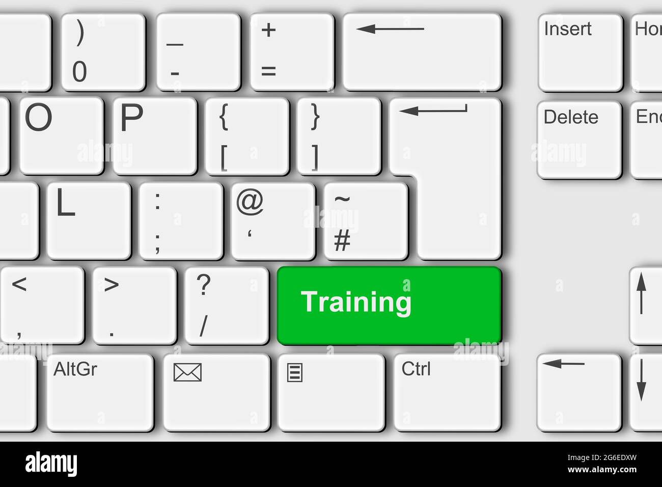 Training concept PC computer keyboard 3d illustration Stock Photo Alamy