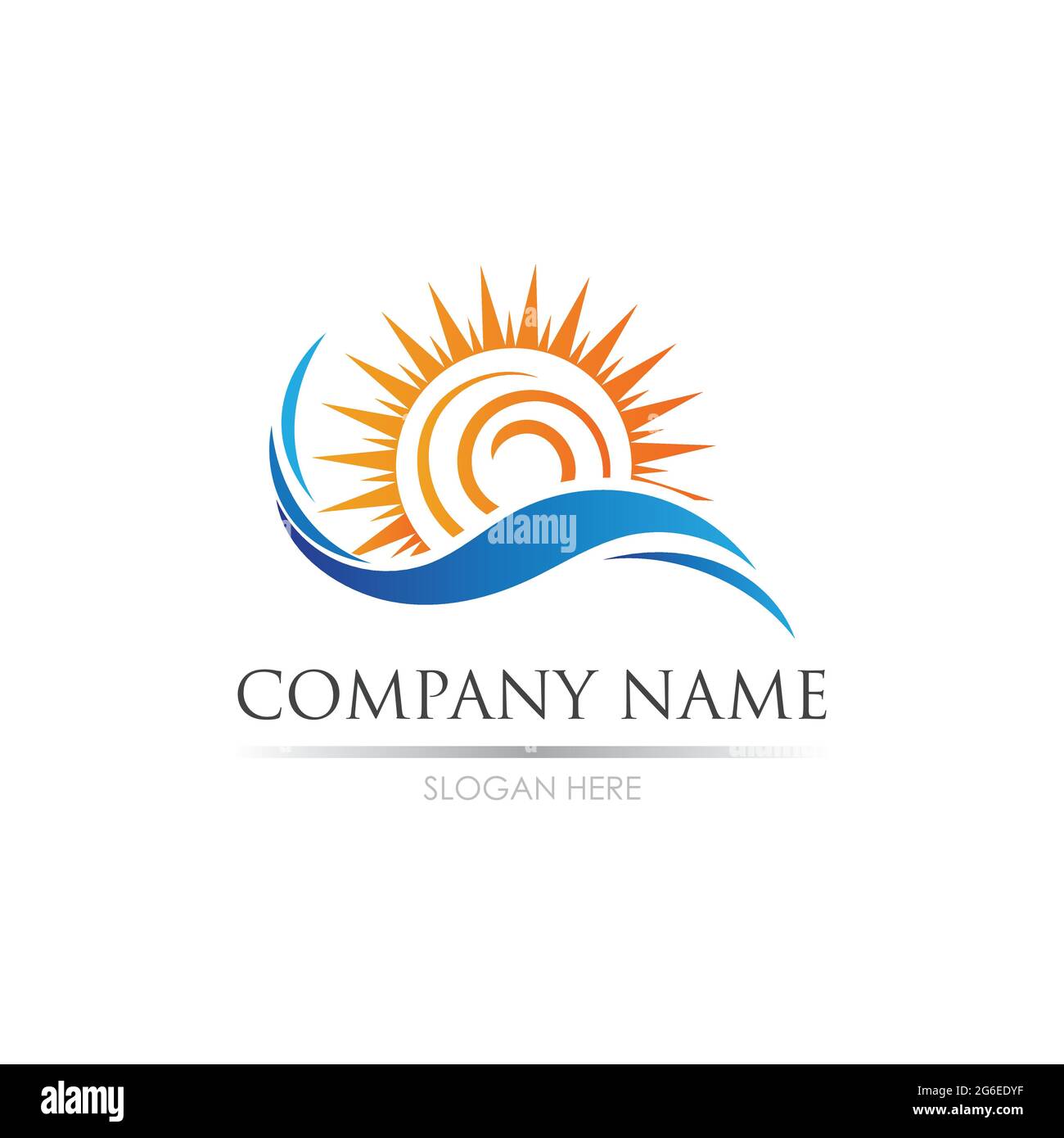 sea Water wave and sun icon vector illustration design logo - Vector ...