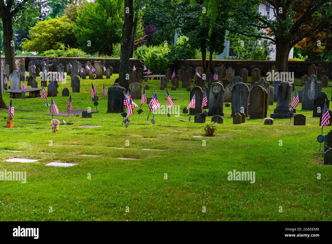 Hershey, PA, USA June 27, 2021 The Derry Church graveyard is the