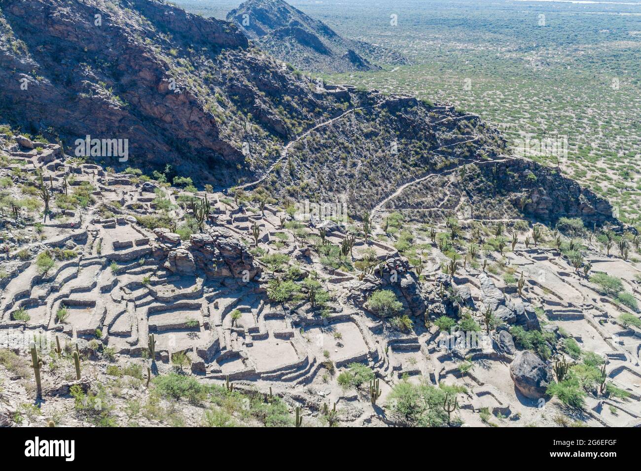 Aerial view of Quilmes ruins, Argentina Stock Photo