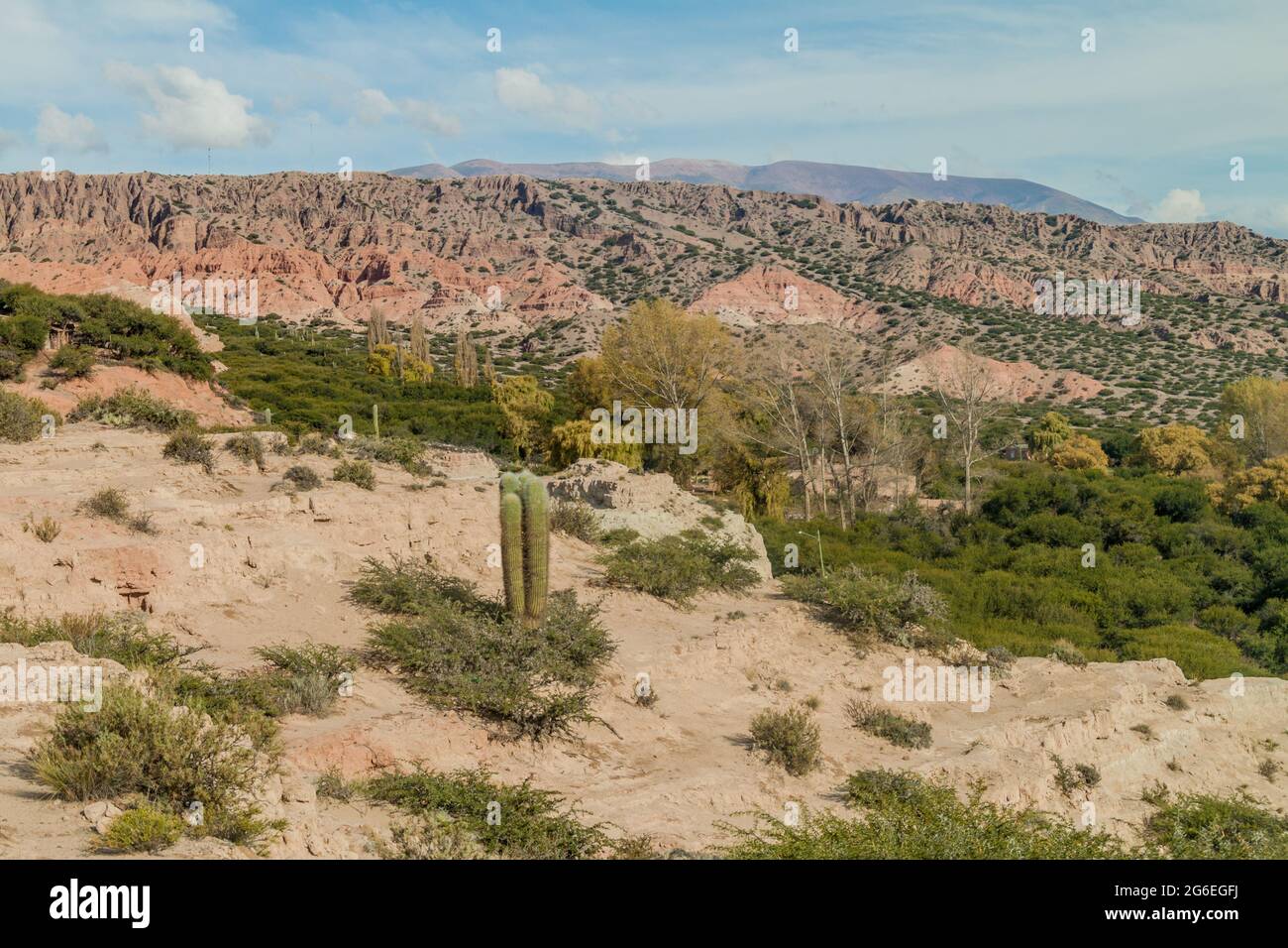 Colorful layered rocks near Humahuaca, Argentina Stock Photo