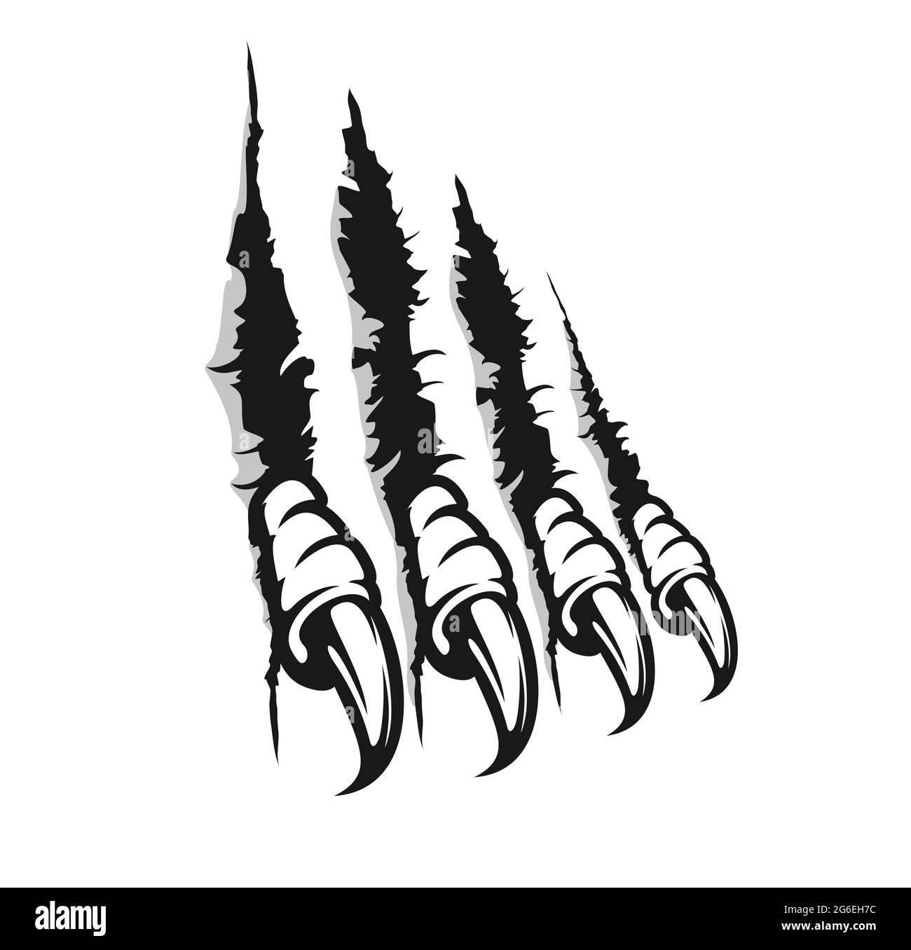 Horror cartoon posters monster hand scratch door Vector Image