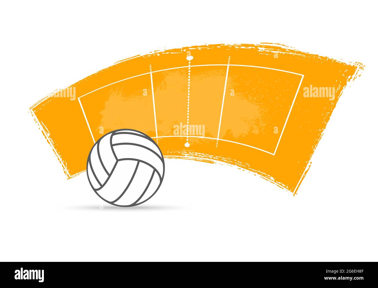 Volleyball sport ball and court vector design of team game. Volleyball  arena play field and white leather ball on grunge background of hardwood  floor Stock Vector Image & Art - Alamy