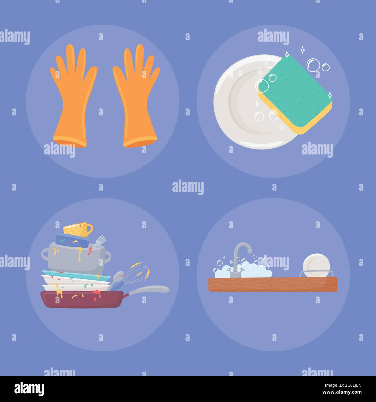 icon set of washing dishes Stock Vector Image & Art - Alamy