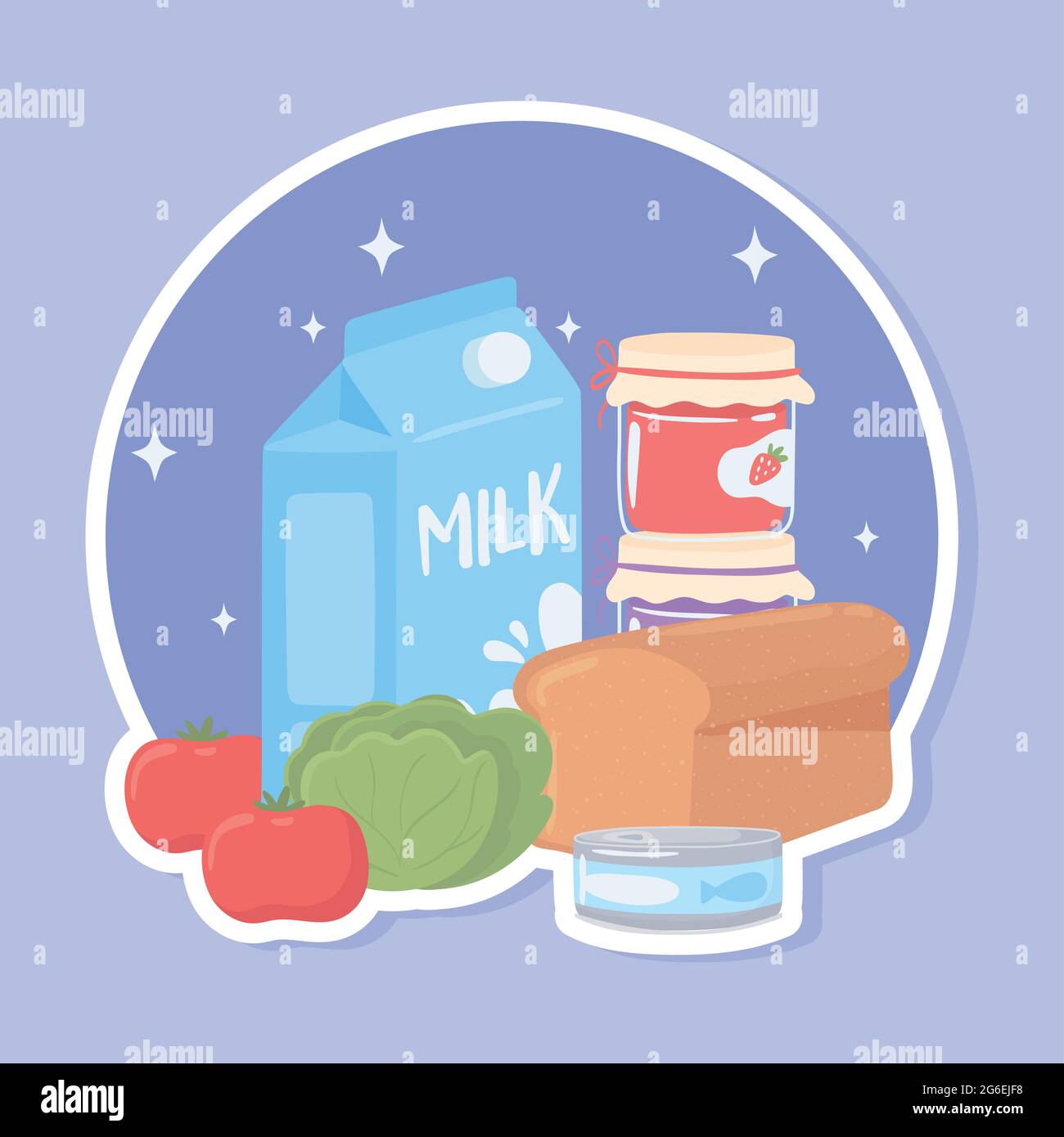 grocery food cartoon Stock Vector Image & Art - Alamy