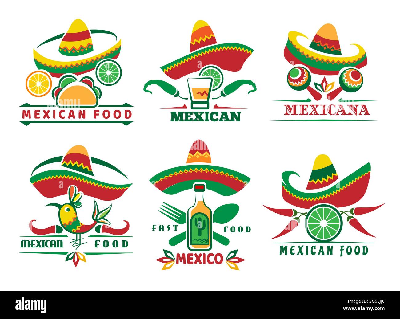 Mexican fast food logo set Stock Vector Image & Art - Alamy