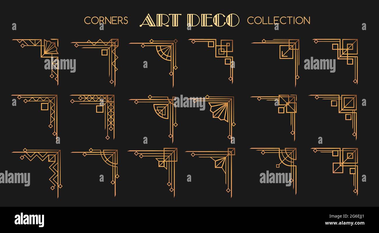 Art deco corners set Stock Vector