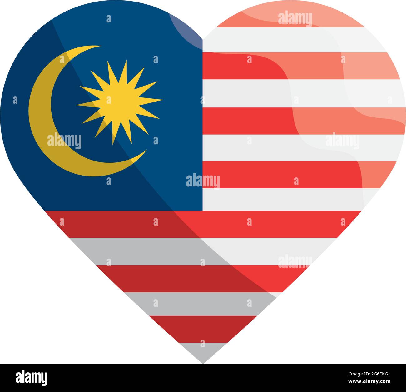 heart with malaysia flag Stock Vector