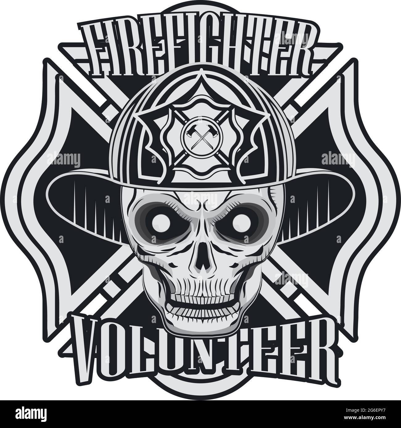 Firefighter volunteer emblem Stock Vector Images Alamy