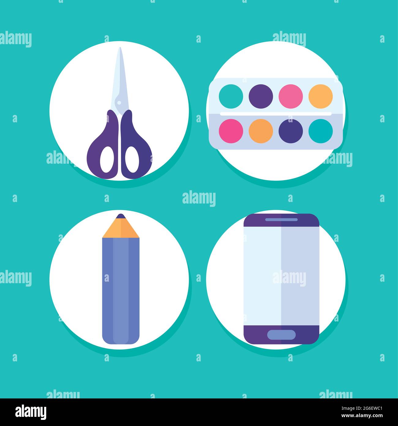 four craft icons Stock Vector