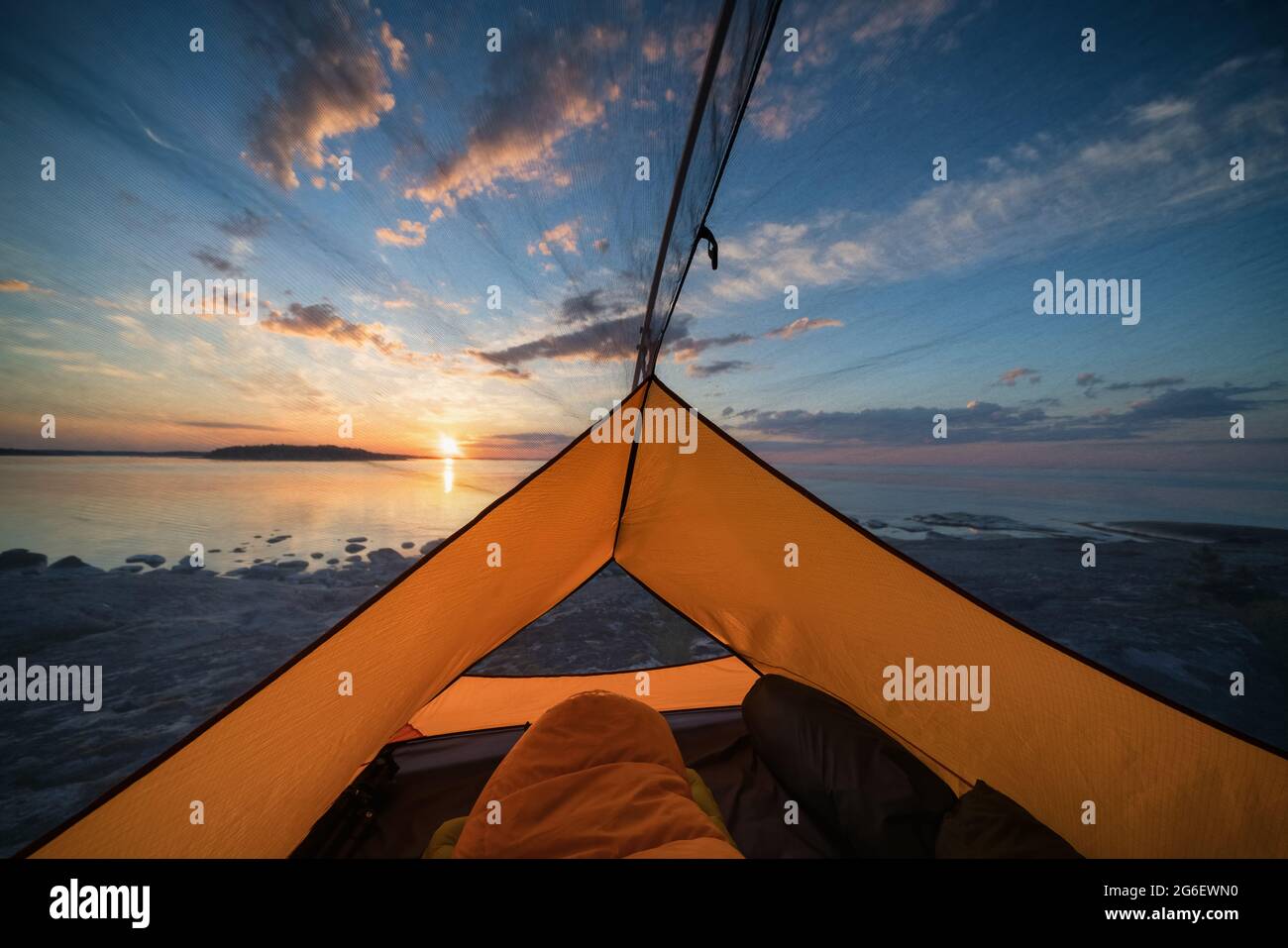 Sunrise in Porvoo archipelago, Finland Stock Photo