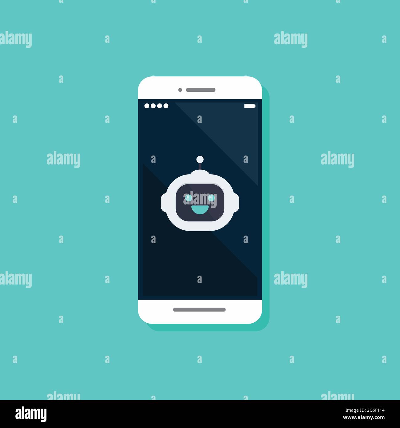 Robot avatar on smartphone. Vector illustration Stock Vector